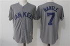 New York Yankees #7 Mickey Mantle Gray Cooperstown Collection Mesh Batting Practice Jersey