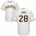 Men's Majestic Pittsburgh Pirates #28 John Jaso Authentic White Home Cool Base MLB Jersey