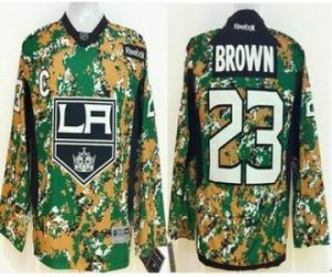 Youth nhl jerseys los angeles kings #23 brown camo[patch C]