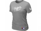 Women Los Angeles Dodgers Nike L.Grey Short Sleeve Practice T-Shirt