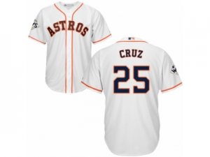 Youth Majestic Houston Astros #25 Jose Cruz Jr. Replica White Home 2017 World Series Bound Cool Base MLB Jersey