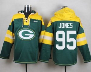 Nike Green Bay Packers #95 Datone Jones Green Player Pullover Hoodie
