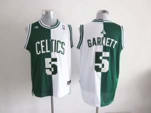 nba boston celtics #5 garnett white-green[strip][revolution 30 swingman]