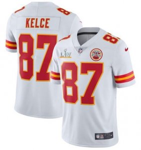 Nike Chiefs #87 Travis Kelce White 2021 Super Bowl LV Vapor Untouchable Limited