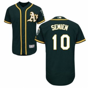 Men\'s Majestic Oakland Athletics #10 Marcus Semien Green Flexbase Authentic Collection MLB Jersey