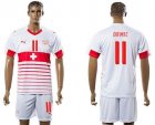 Switzerland #11 Drmic Away Soccer Country Jersey