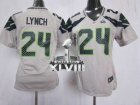 Nike Seattle Seahawks 24 Marshawn Lynch Grey Alternate Super Bowl XLVIII Women NFL Elite Jersey