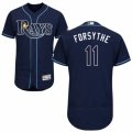Mens Majestic Tampa Bay Rays #11 Logan Forsythe Navy Blue Flexbase Authentic Collection MLB Jersey