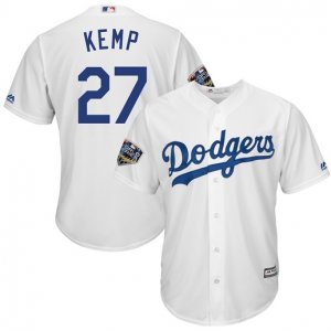 Dodgers #27 Matt Kemp White 2018 World Series Cool Base Player Jersey