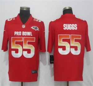 Nike AFC Ravens #55 Terrell Suggs Red 2018 Pro Bowl Game Jersey