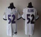 Nike Ravens #52 Ray Lewis White With Hall of Fame 50th Patch NFL Elite Jersey