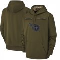 Tennessee Titans Nike Salute to Service Sideline Therma Performance Pullover Hoodie Olive