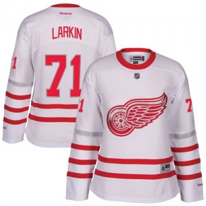 Women\'s Detroit Red Wings #71 Dylan Larkin White 2017 Centennial Classic Stitched NHL Jersey