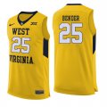 West Virginia Mountaineers 25 Maciej Bender Yellow College Basketball Jersey