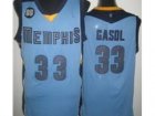 NBA Memphis Grizzlies #33 Marc Gasol Light Blue Jerseys(Revolution 30)