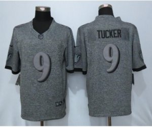 Men Nike Baltimore Ravens #9 Justin Tucker Gray Stitched Gridiron Gray Limited Jersey