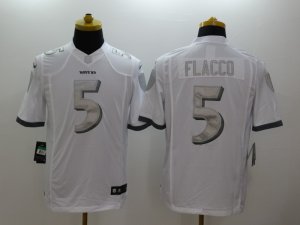 Nike Baltimore Ravens #5 joe flacco Platinum White Jerseys(Game)