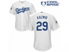 Youth Majestic Los Angeles Dodgers #29 Scott Kazmir Replica White Home 2017 World Series Bound Cool Base MLB Jersey