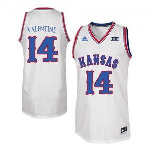 Kansas Jayhawks #14 Darnell Valentine White Throwback College Basketball Jersey