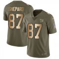 Nike Giants #87 Sterling Shepard Olive Gold Salute To Service Limited Jersey