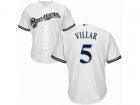 Youth Milwaukee Brewers #5 Jonathan Villar Replica White Home Cool Base MLB Jersey