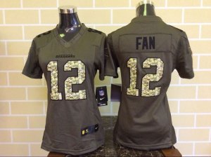 Women Nike Seattle Seahawks #12 12th Fan Green Salute to Service Jerseys