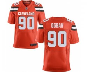 Men\'s Nike Cleveland Browns #90 Emmanuel Ogbah Elite Orange Alternate NFL Jersey