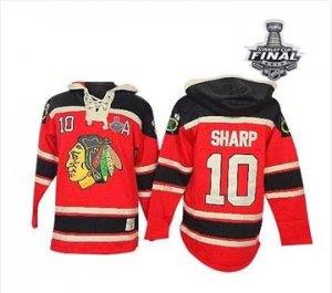 nhl jerseys chicago blackhawks #10 sharp red[pullover hooded sweatshirt A][2013 stanley cup]