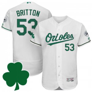 2016 Mens Baltimore Orioles #53 Zach Britton St. Patricks Day White Celtic Flexbase Authentic Collection Jersey