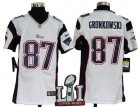 Nike Patriots #87 Rob Gronkowski White Youth 2017 Super Bowl LI Game Jersey