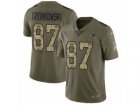 Men Nike New England Patriots #87 Rob Gronkowski Limited Olive Camo 2017 Salute to Service NFL Jersey