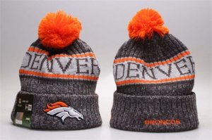 Broncos Orange Wordmark Cuffed Pom Knit Hat YP