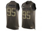 Men's Nike Carolina Panthers #95 Charles Johnson Limited Green Salute to Service Tank Top NFL Jersey