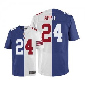 Nike New York Giants #24 Eli Apple Royal Blue White Mens Stitched NFL Elite Split Jersey