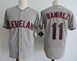 Indians #11 Jose Ramirez Gray Cool Base Jersey