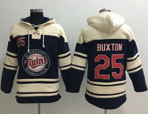 Minnesota Twins #25 Byron Buxton Navy Blue Sawyer Hooded Sweatshirt MLB Hoodie