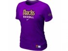 Women Arizona Diamondbacks Crimson Nike Purple Short Sleeve Practice T-Shirt