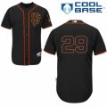 Mens Majestic San Francisco Giants #29 Jeff Samardzija Replica Black Alternate Cool Base MLB Jersey