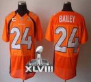 Nike Denver Broncos #24 Champ Bailey Orange Team Color With C Patch Super Bowl XLVIII NFL Elite Jersey