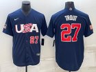 USA 27 Mike Trout Black Nike 2023 World Baseball Classic Jerseys