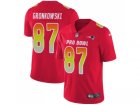 Nike New England Patriots #87 Rob Gronkowski Red Men Stitched NFL Limited AFC 2018 Pro Bowl Jersey