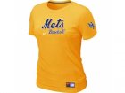 women New York Mets Nike Yellow Short Sleeve Practice T-Shirt