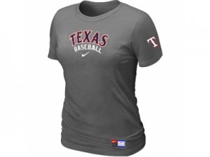 Women Texas Rangers Nike D.Grey Short Sleeve Practice T-Shirt