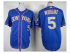 mlb jerseys new york mets #5 wright blue[2013 mlb all star patch][number silver]