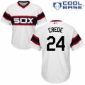 Men's Majestic Chicago White Sox #24 Joe Crede Authentic White 2013 Alternate Home Cool Base MLB Jersey