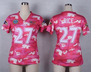 Nike Women Baltimore Ravens #27 Ray Rice Salute to Service New Pink Camo jerseys