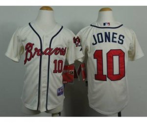 youth mlb jerseys atlanta braves #10 jones cream[2014 new]