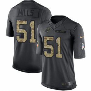 Mens Nike Carolina Panthers #51 Sam Mills Limited Black 2016 Salute to Service NFL Jersey