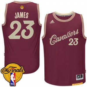 Men\'s Adidas Cleveland Cavaliers #23 LeBron James Swingman Red 2015-16 Christmas Day 2016 The Finals Patch NBA Jersey
