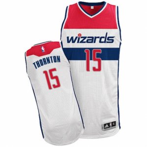 Mens Adidas Washington Wizards #15 Marcus Thornton Authentic White Home NBA Jersey